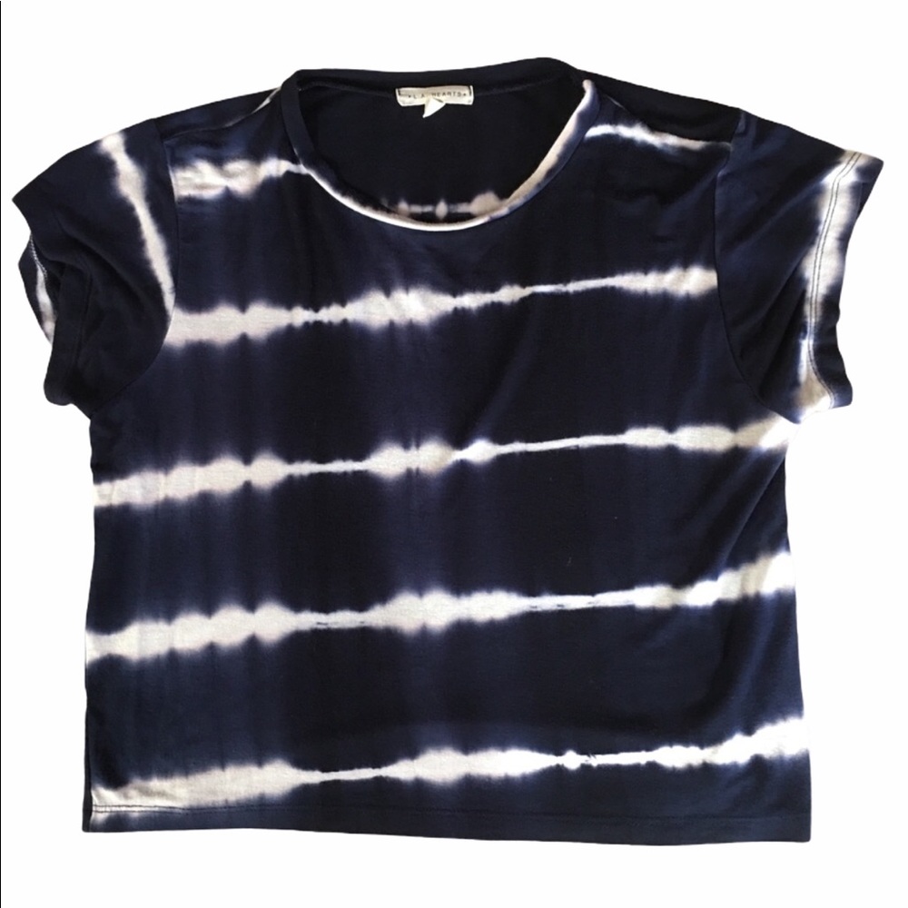 Stretchy Cropped Tie Dye Look T Shirt Top